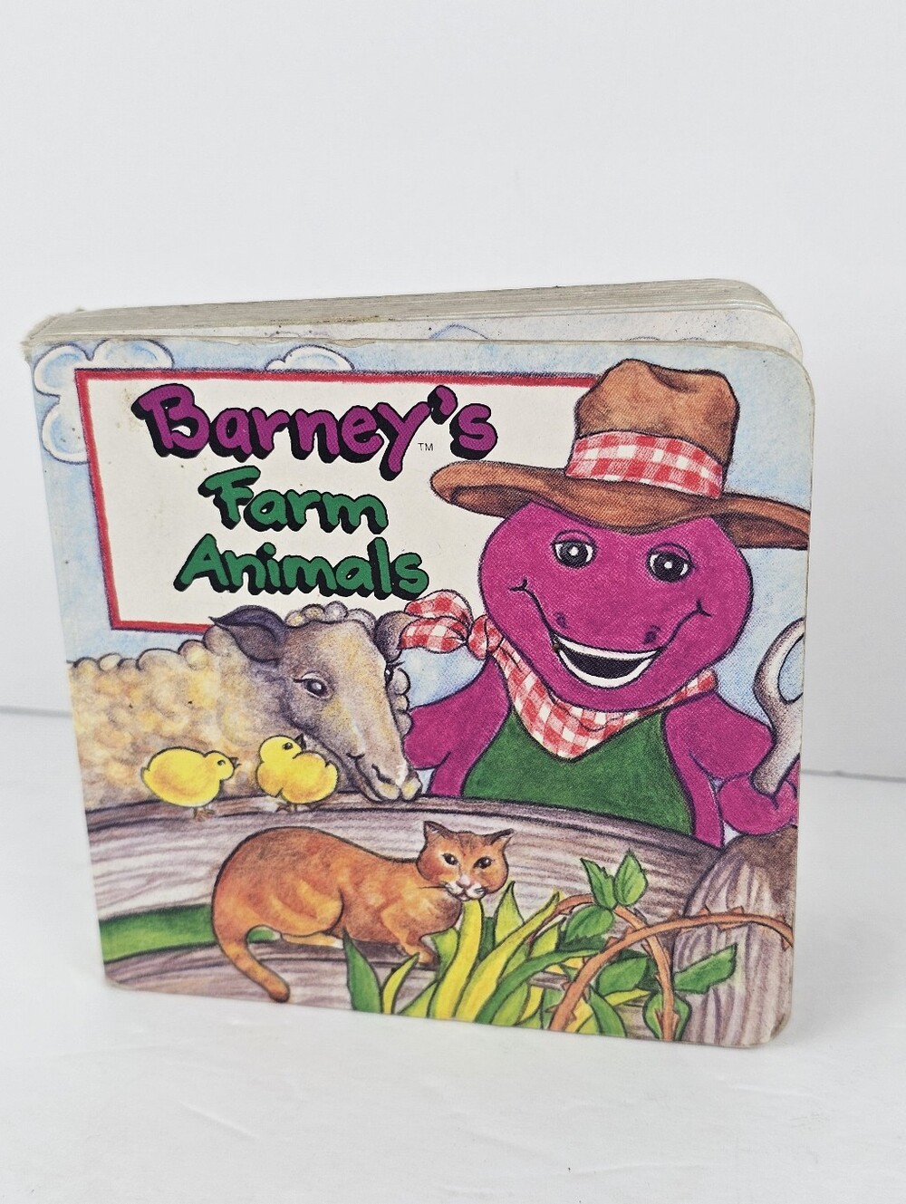 Barney's Farm Aninals Cardboard Book Farm‎ Vintage 1993 Nostalgia Play Room